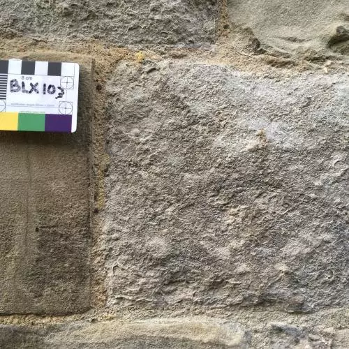 Blistering stone at the Bell Tower