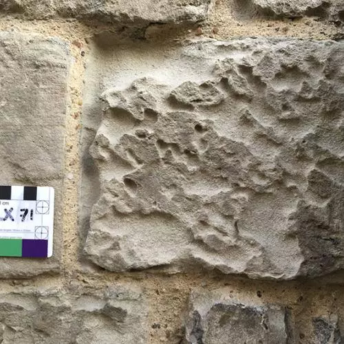 Powdering Reigate Stone at the Bell Tower, Tower of London