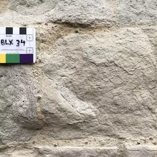 Flaking stone at the Bell Tower, Tower of London