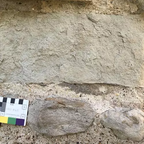 Flaking stone at the Wardrobe Tower, Tower of London