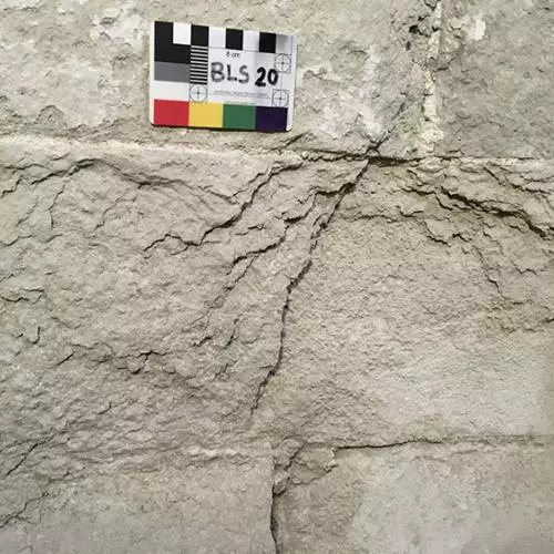Flaking stone at the Bell Tower, Tower of London