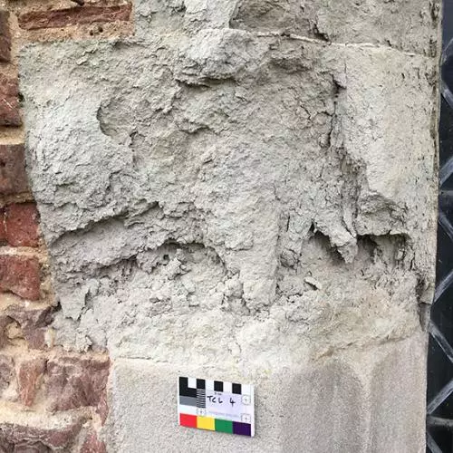 Flaking stone at Hampton Court Palace