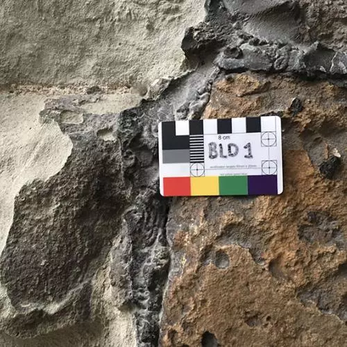 Reigate Stone with sulphation at the Bloody Tower, Tower of London