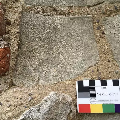 Reigate Stone with blistering salt crust at the Wardrobe Tower, Tower of London