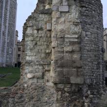 Wardrobe Tower, Tower of London in February 2017 before conservation